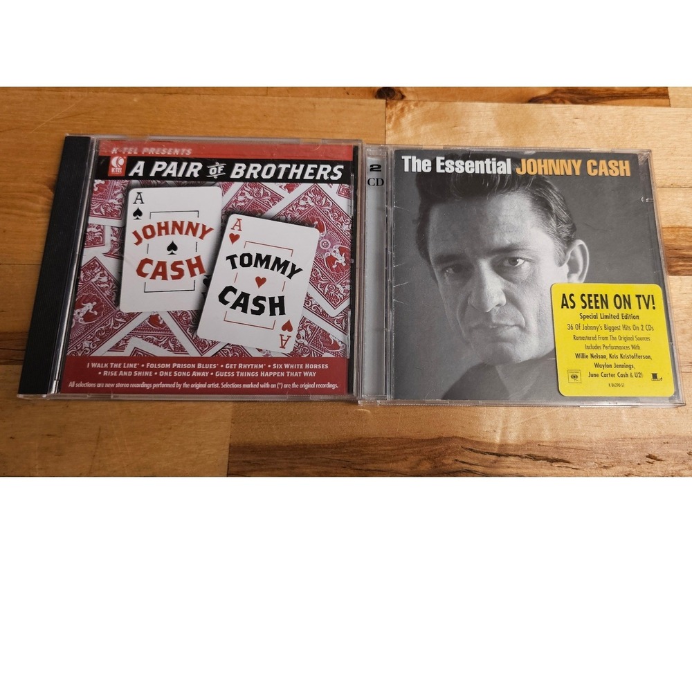 Johnny Cash CD Lot The Essential 2-CD & A Pair of Brothers Tommy Cash Country
